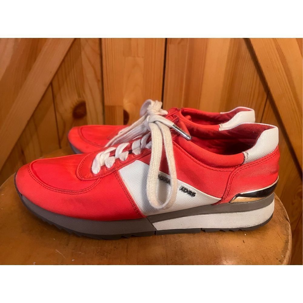 ORANGE/WHITE MICHAEL KORS ALLIE MODEL SNEAKERS WOMEN'S SIZE US 6.5M